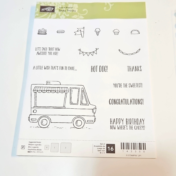 Tasty Trucks Photopolymer clear stamp set - Picture 1 of 3
